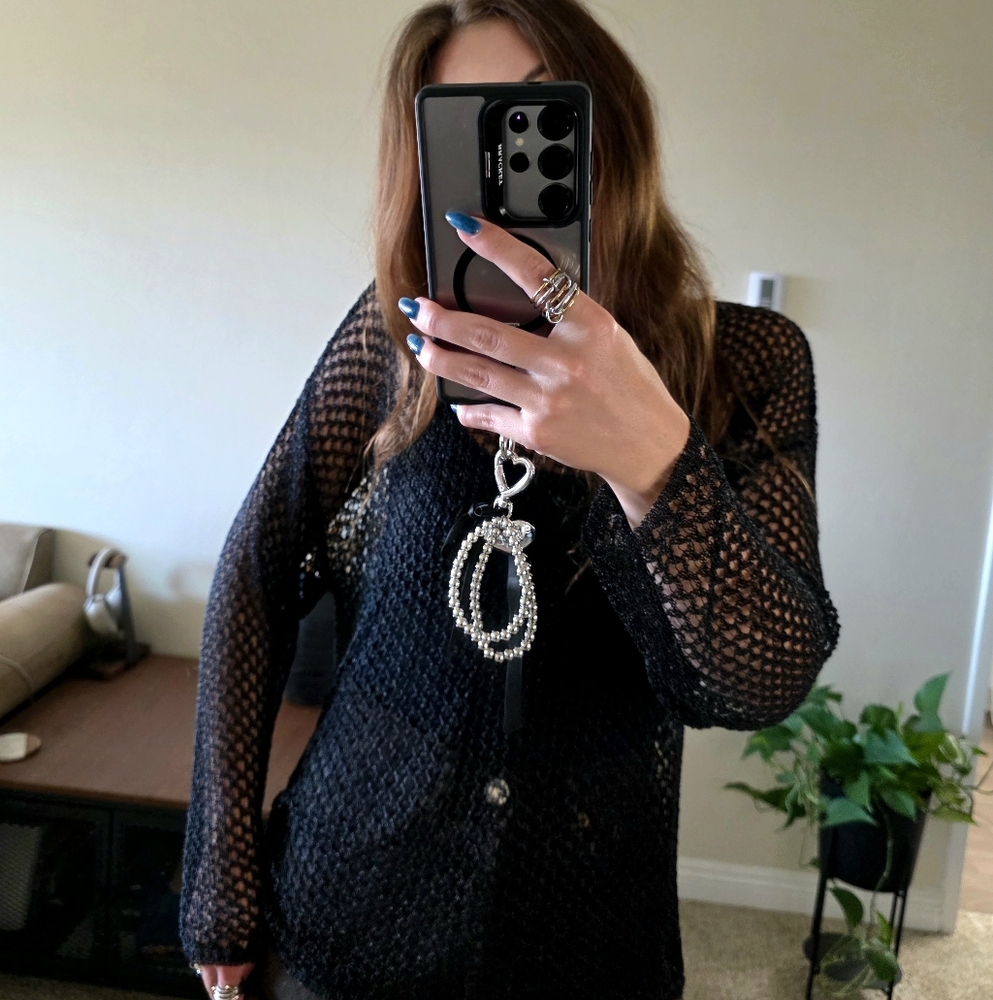 Zara Black Lace Knit Top